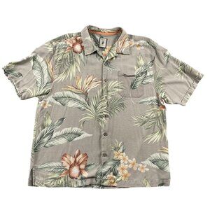 Jamaica Jaxx Silk Hawaian Shirt Mens XXL Floral 100% Silk Button Down